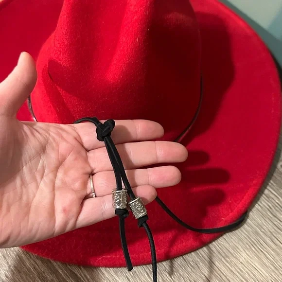 Eddy Bros. Red Wide-Brim Cowboy Hat with Black Band Made in USA - Picture 4 of 5